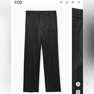 COS STRAIGHT-LEG CRINKLED-SATIN PANTS